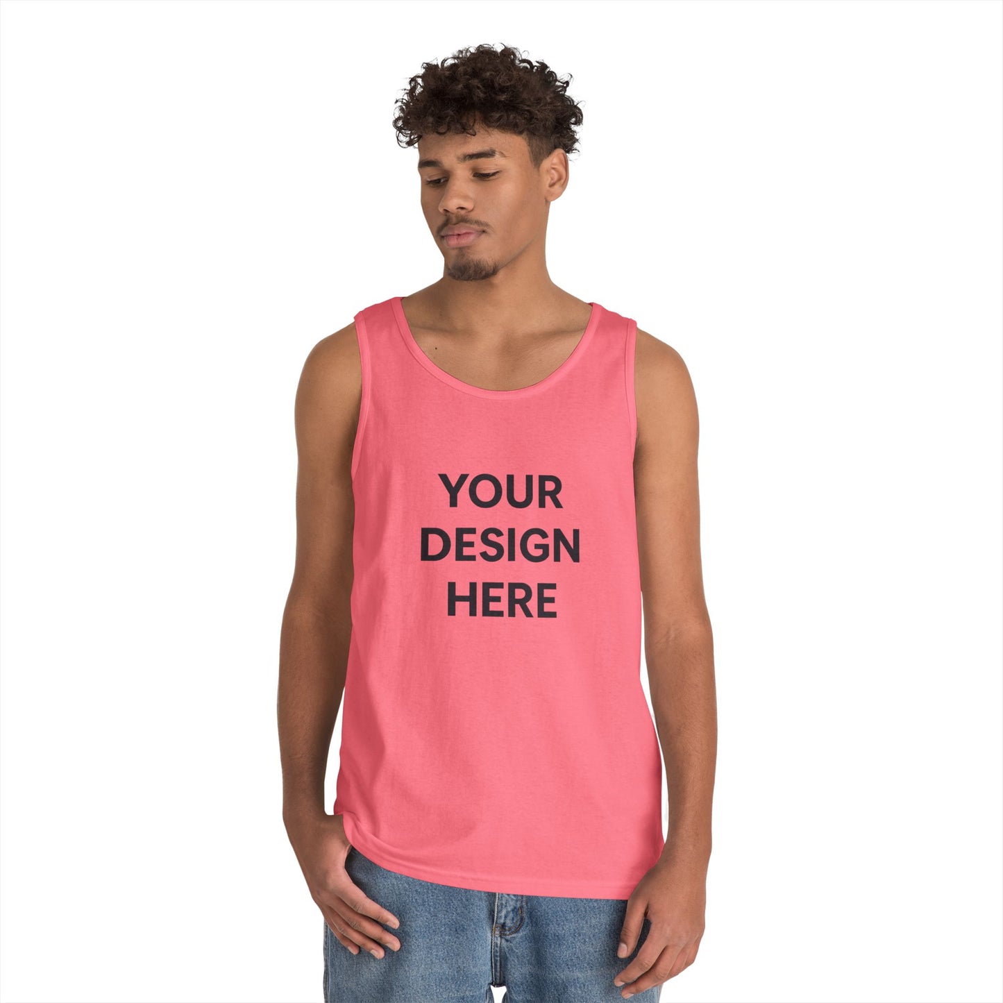 Custom Gildan 5200 Heavy Cotton Tank Top Personalized Sleeveless Shirt Custom Logo, Text, or Design Unisex Classic Fit Summer Tee