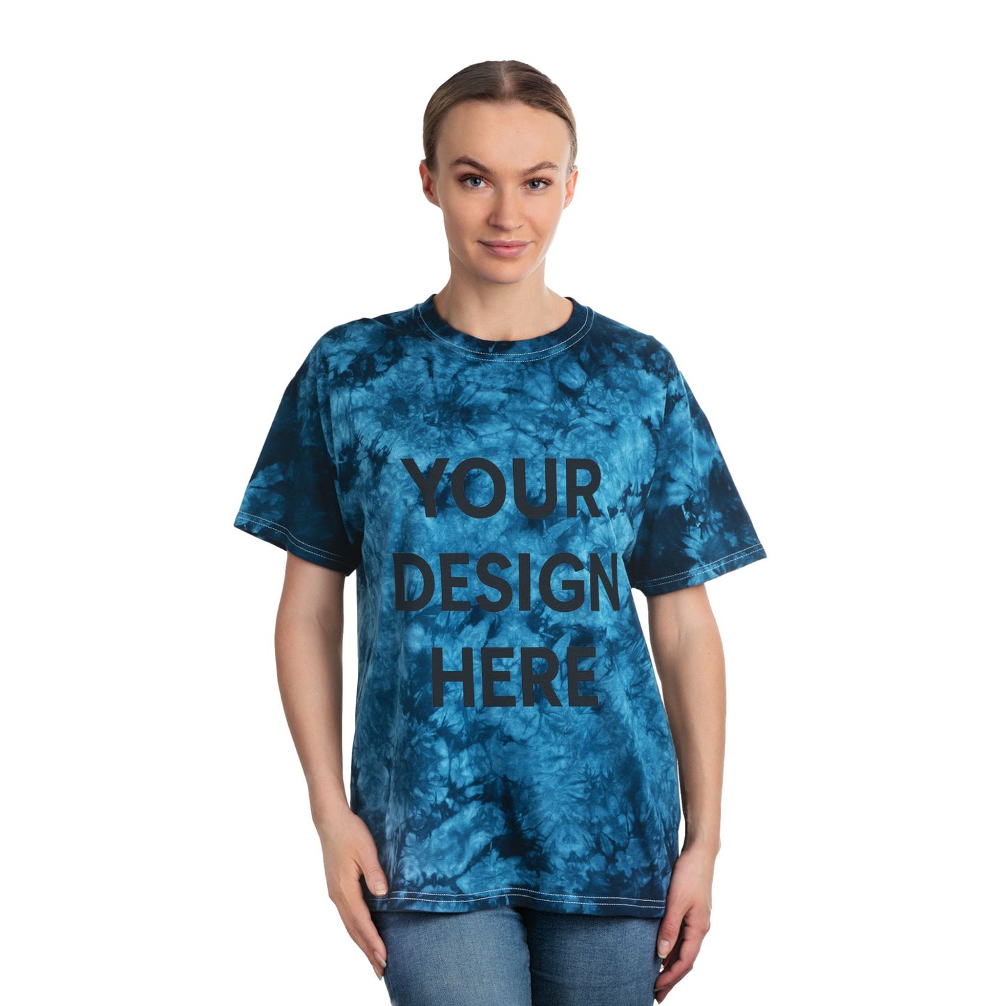 Custom Gildan 5000 Crystal Tie-Dye T-Shirt Personalized Heavy Cotton Tee Ice-Wash Marble Effect Design Custom Logo, Text, or Artwork