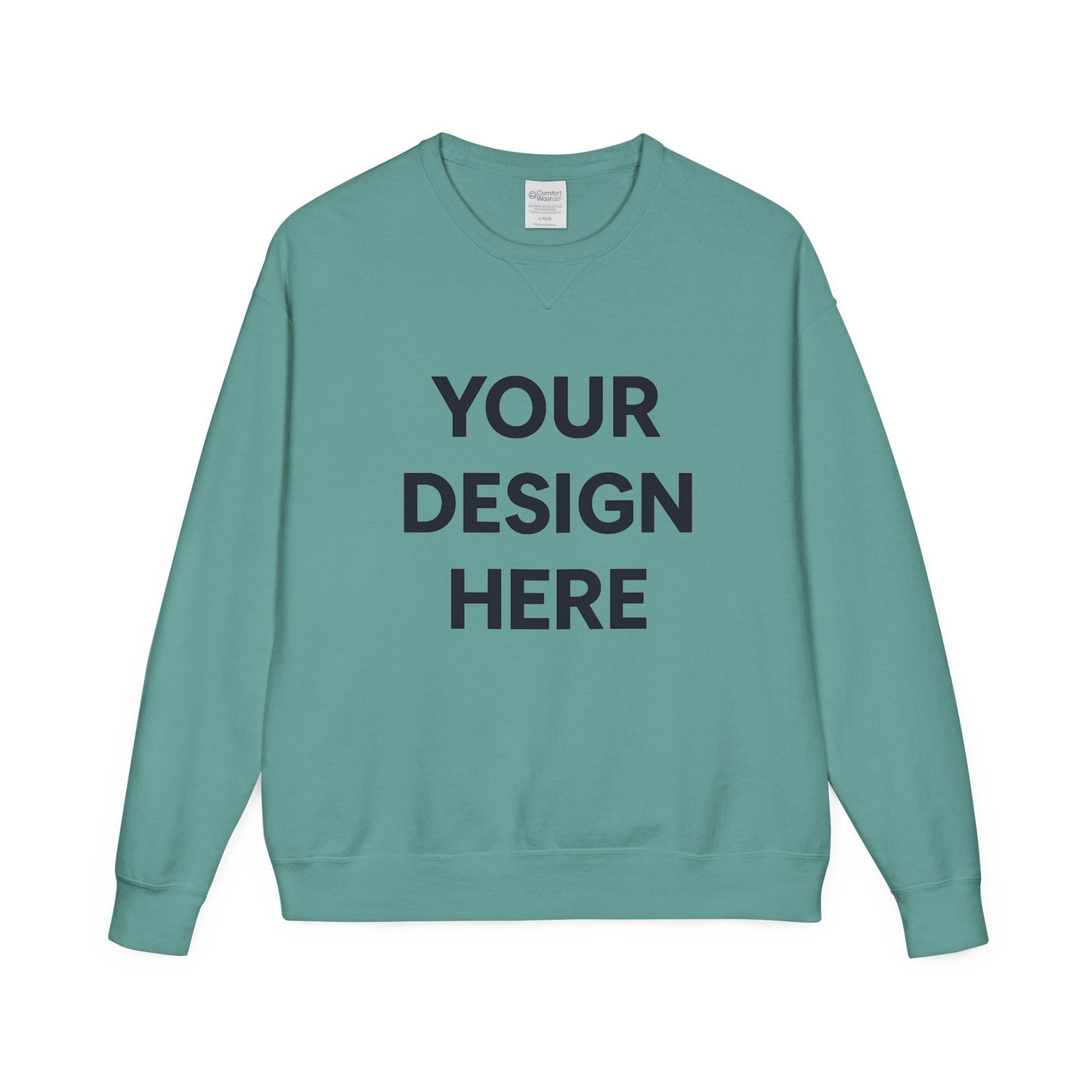 Custom Hanes GDH400 ComfortWash Crewneck Sweatshirt Personalized Garment-Dyed Fleece Pullover Vintage Soft Cotton Blend Custom Logo, Text, or Design
