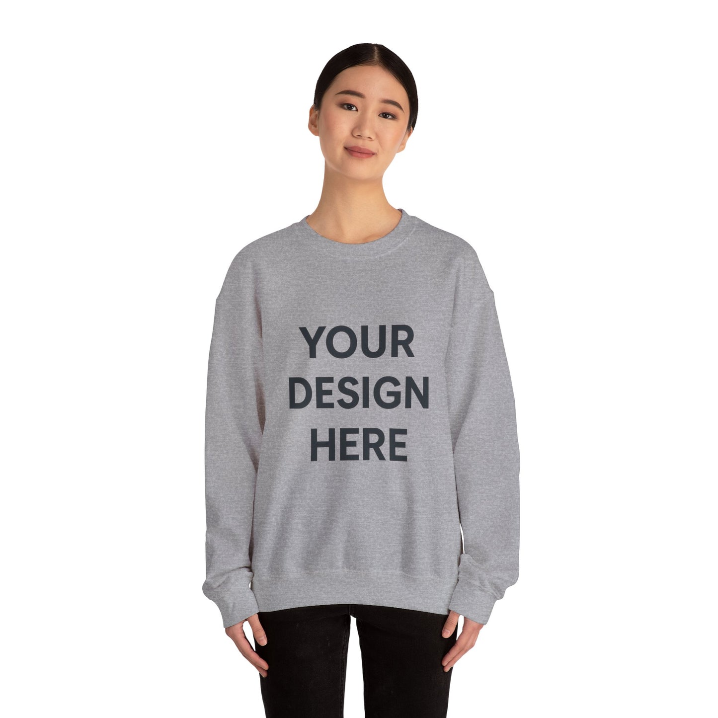 Custom Gildan 18000 Crewneck Sweatshirt | Personalized Heavy Blend Fleece Pullover | Custom Logo, Text, or Design | Unisex Cozy Cotton-Poly Sweatshirt