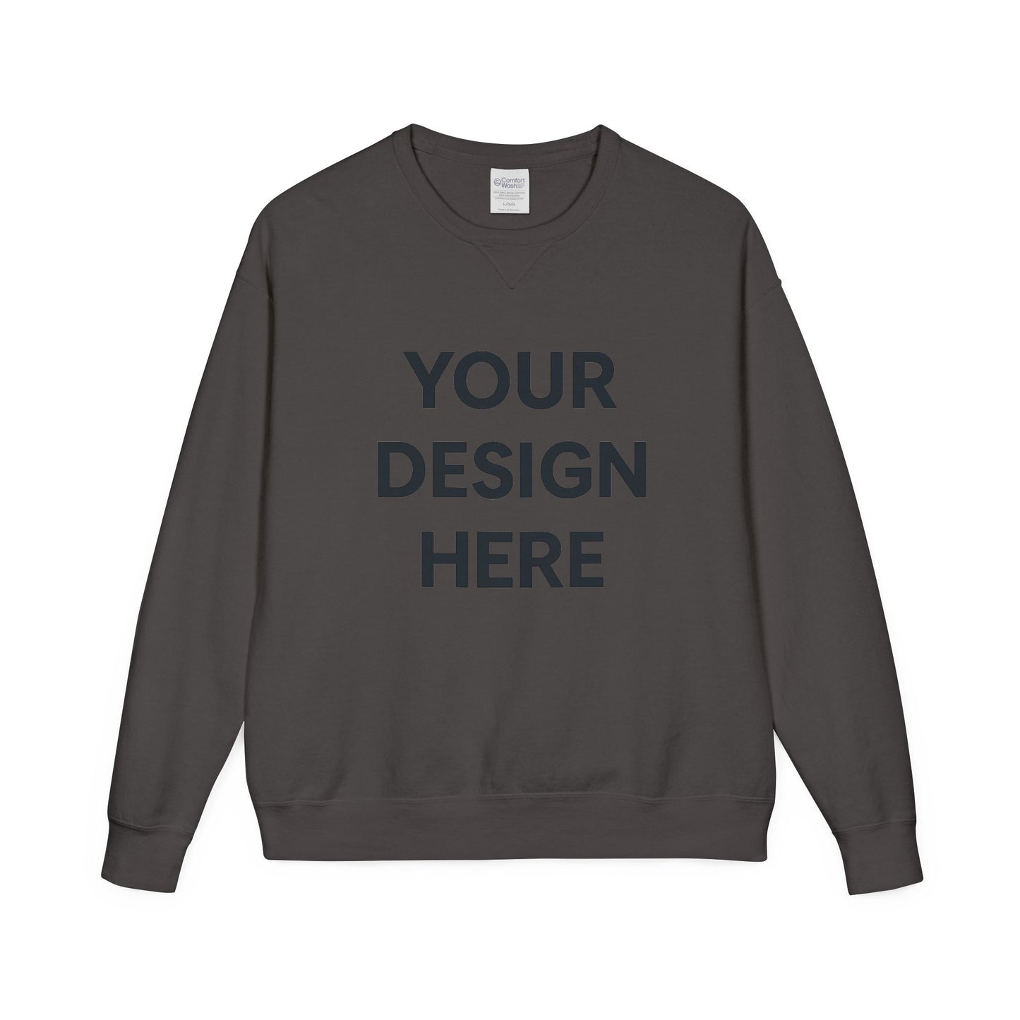 Custom Hanes GDH400 ComfortWash Crewneck Sweatshirt Personalized Garment-Dyed Fleece Pullover Vintage Soft Cotton Blend Custom Logo, Text, or Design