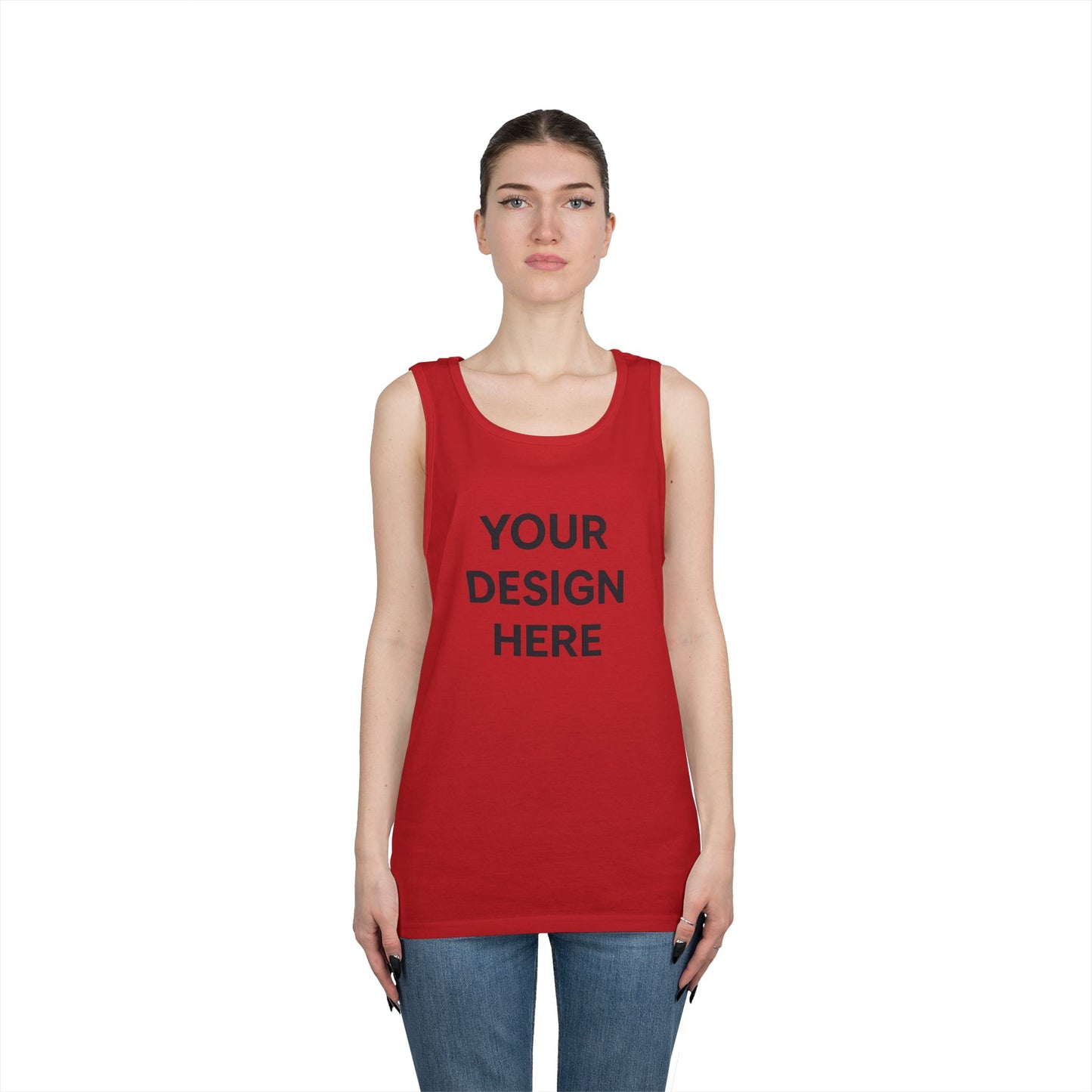 Custom Gildan 5200 Heavy Cotton Tank Top Personalized Sleeveless Shirt Custom Logo, Text, or Design Unisex Classic Fit Summer Tee