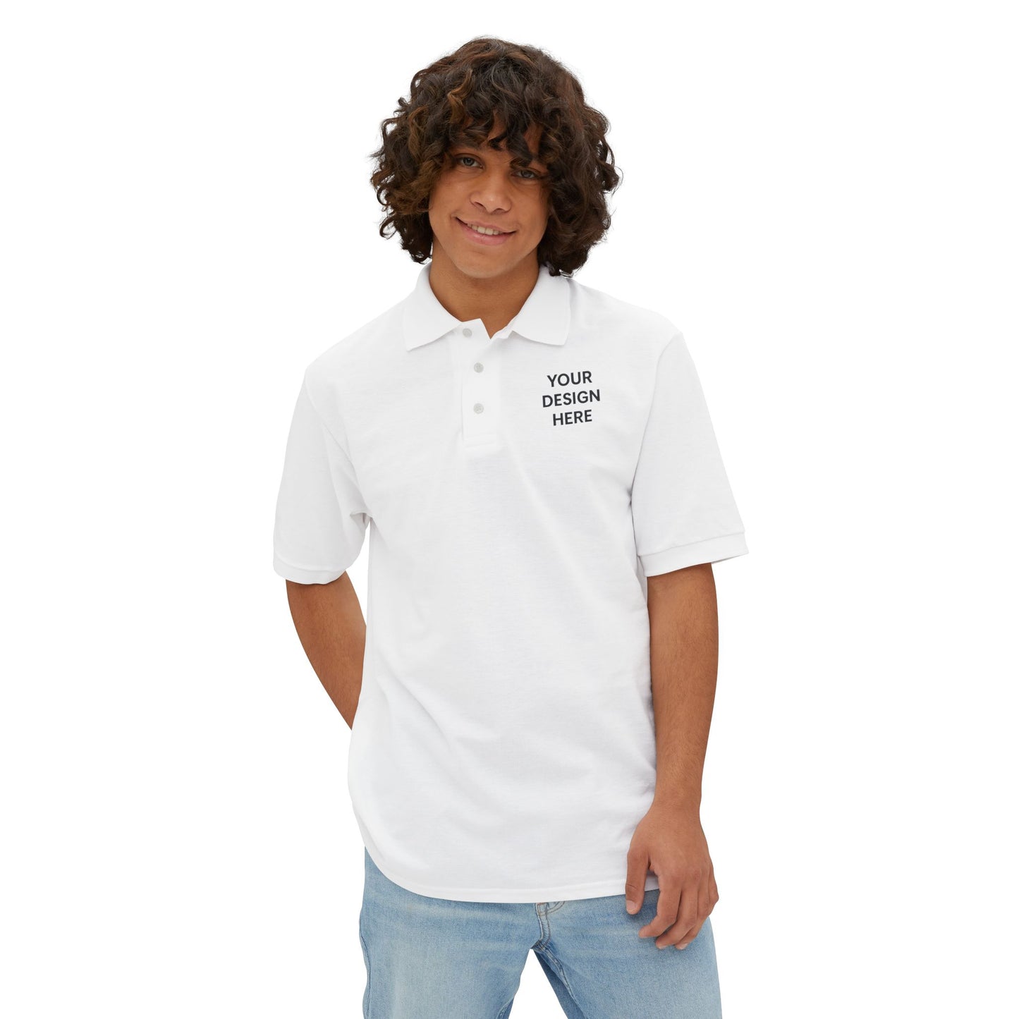 Custom Jerzees 443M Polo Shirt Personalized Piqué Polo Embroidered or Printed Logo Shirt Unisex Short Sleeve Polo for Work, Events & Promotions