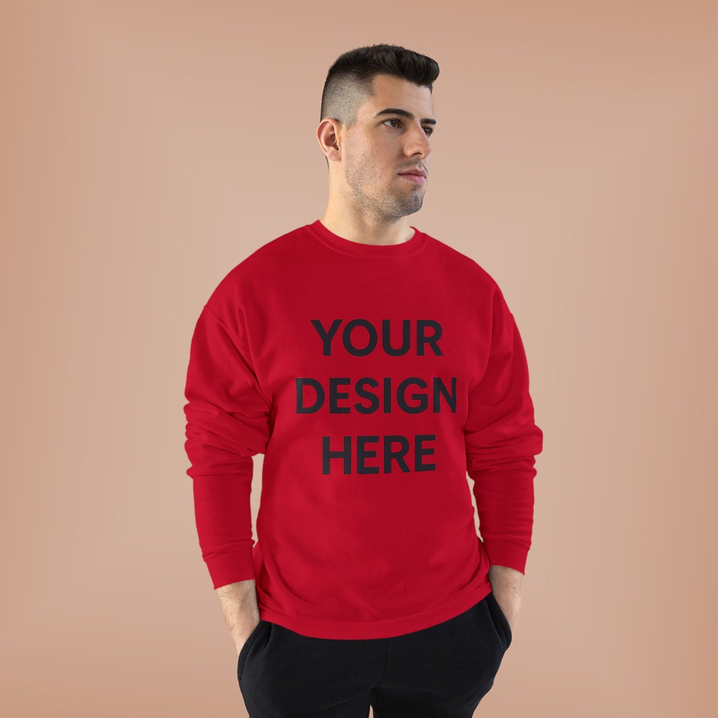 Custom Hanes P160 EcoSmart Crewneck Sweatshirt Personalized Eco-Friendly Fleece Pullover Sustainable Cotton-Poly Blend Custom Logo, Text, or Design