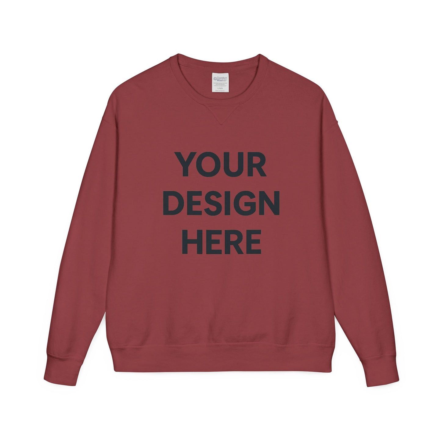 Custom Hanes GDH400 ComfortWash Crewneck Sweatshirt Personalized Garment-Dyed Fleece Pullover Vintage Soft Cotton Blend Custom Logo, Text, or Design