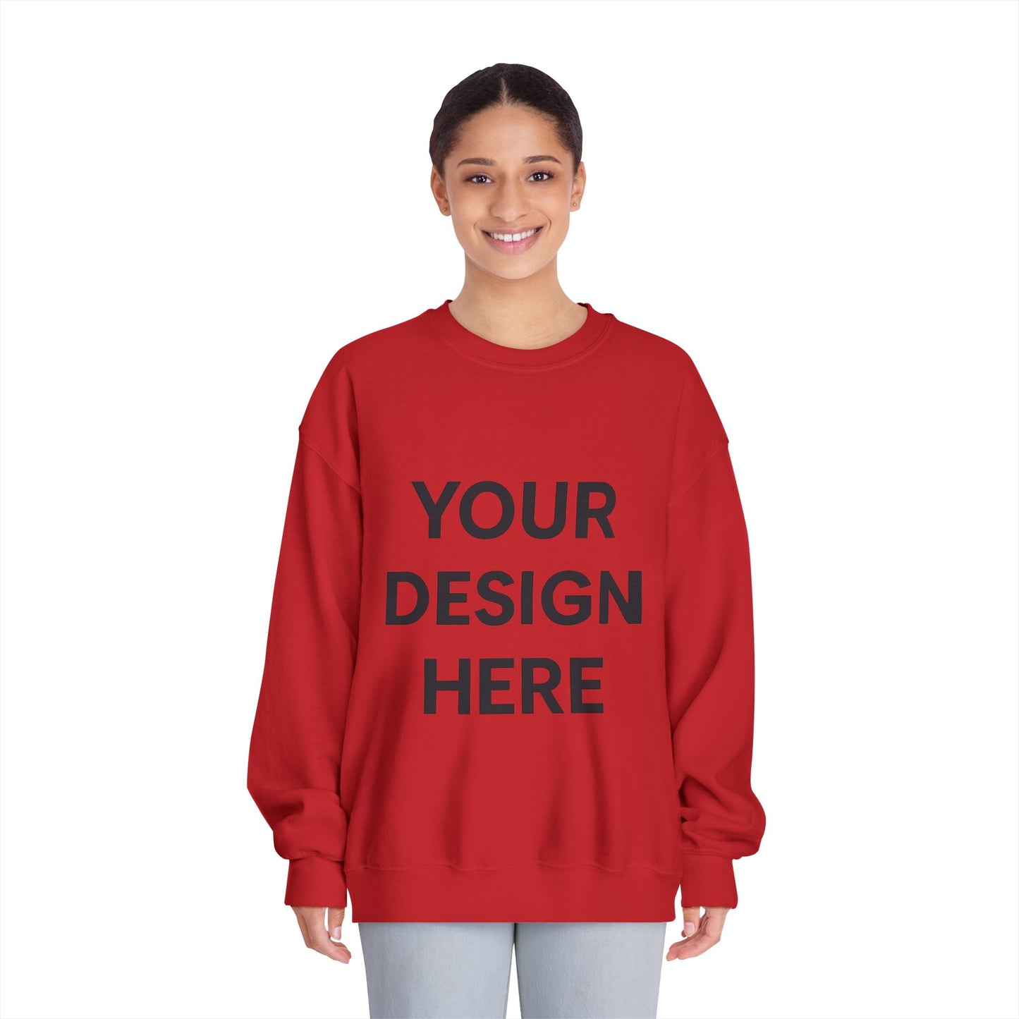 Custom Gildan 12000 DryBlend Crewneck Sweatshirt Personalized Moisture-Wicking Fleece Pullover Custom Logo, Text, or Design Unisex Cotton-Poly Sweatshirt