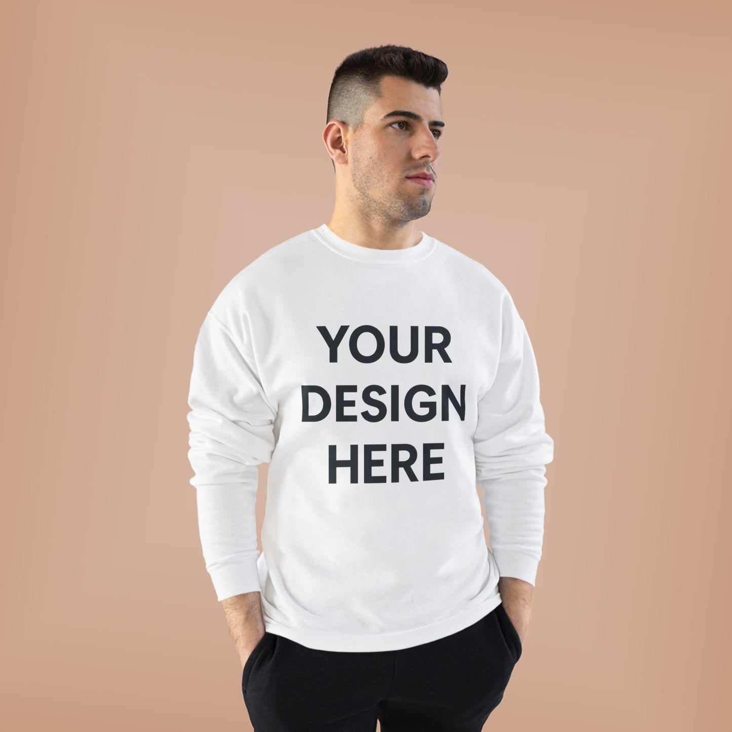 Custom Hanes P160 EcoSmart Crewneck Sweatshirt Personalized Eco-Friendly Fleece Pullover Sustainable Cotton-Poly Blend Custom Logo, Text, or Design