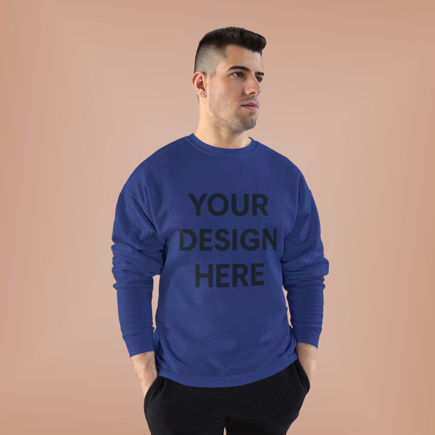 Custom Hanes P160 EcoSmart Crewneck Sweatshirt Personalized Eco-Friendly Fleece Pullover Sustainable Cotton-Poly Blend Custom Logo, Text, or Design