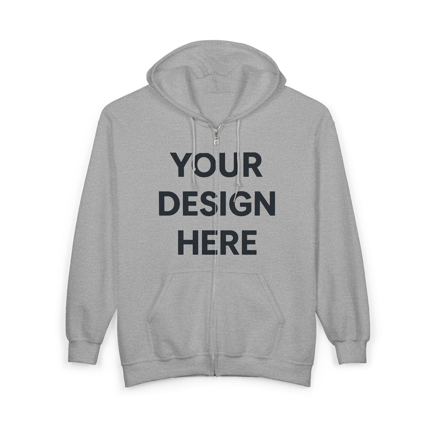 Custom Personalizable Gildan 18600 Heavy Blend Full-Zip Hooded Sweatshirt | Unisex Zip-Up Fleece Hoodie with Your Logo, Design, or Name | Soft Custom Apparel