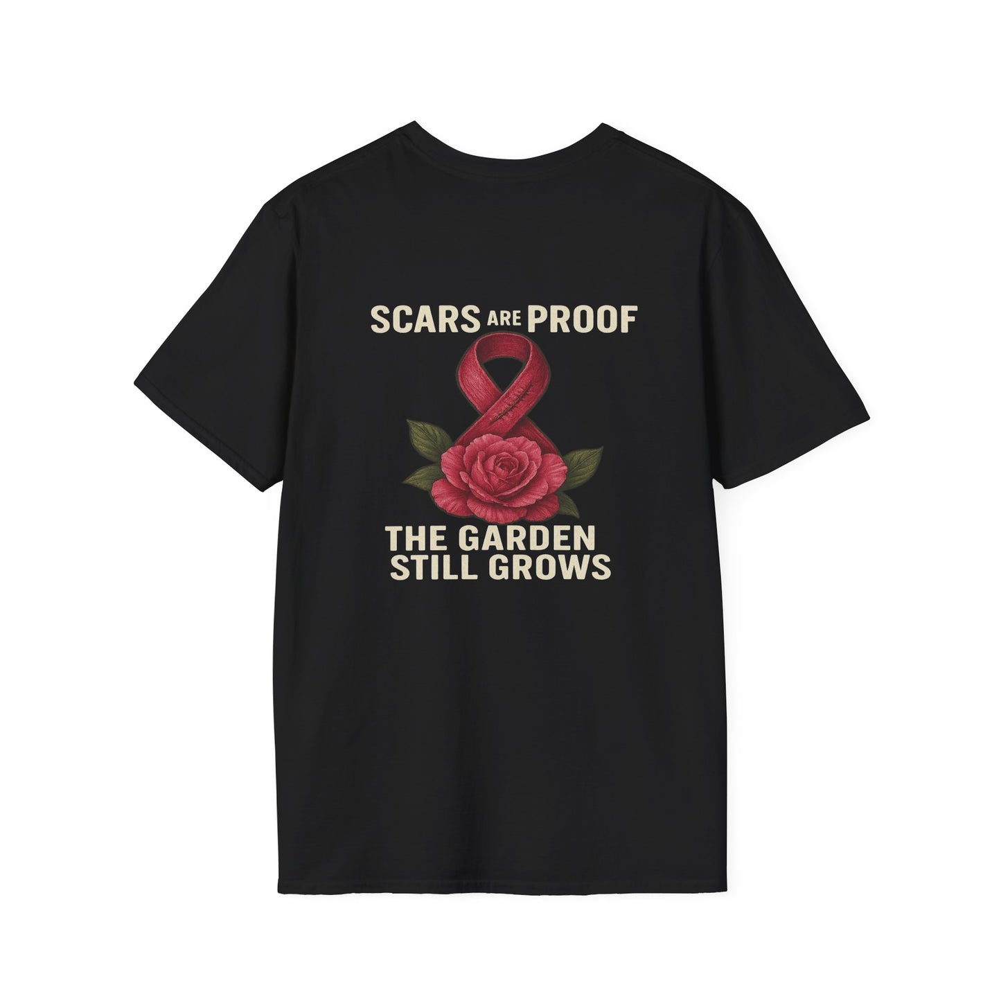 Inspirational Garden T-Shirt, Softstyle Tee, Motivational Shirt, Flower Print, Gift for Cancer Awareness, Supportive Apparel
