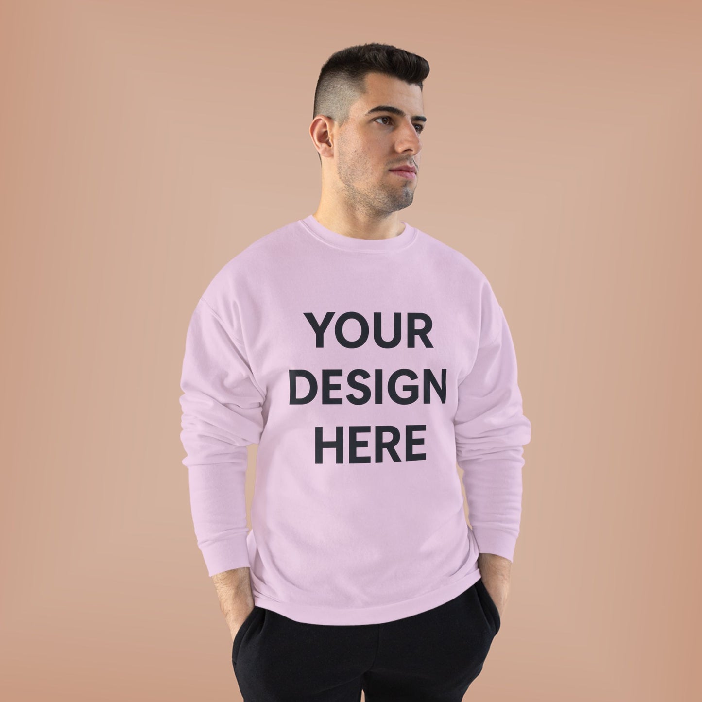 Custom Hanes P160 EcoSmart Crewneck Sweatshirt Personalized Eco-Friendly Fleece Pullover Sustainable Cotton-Poly Blend Custom Logo, Text, or Design