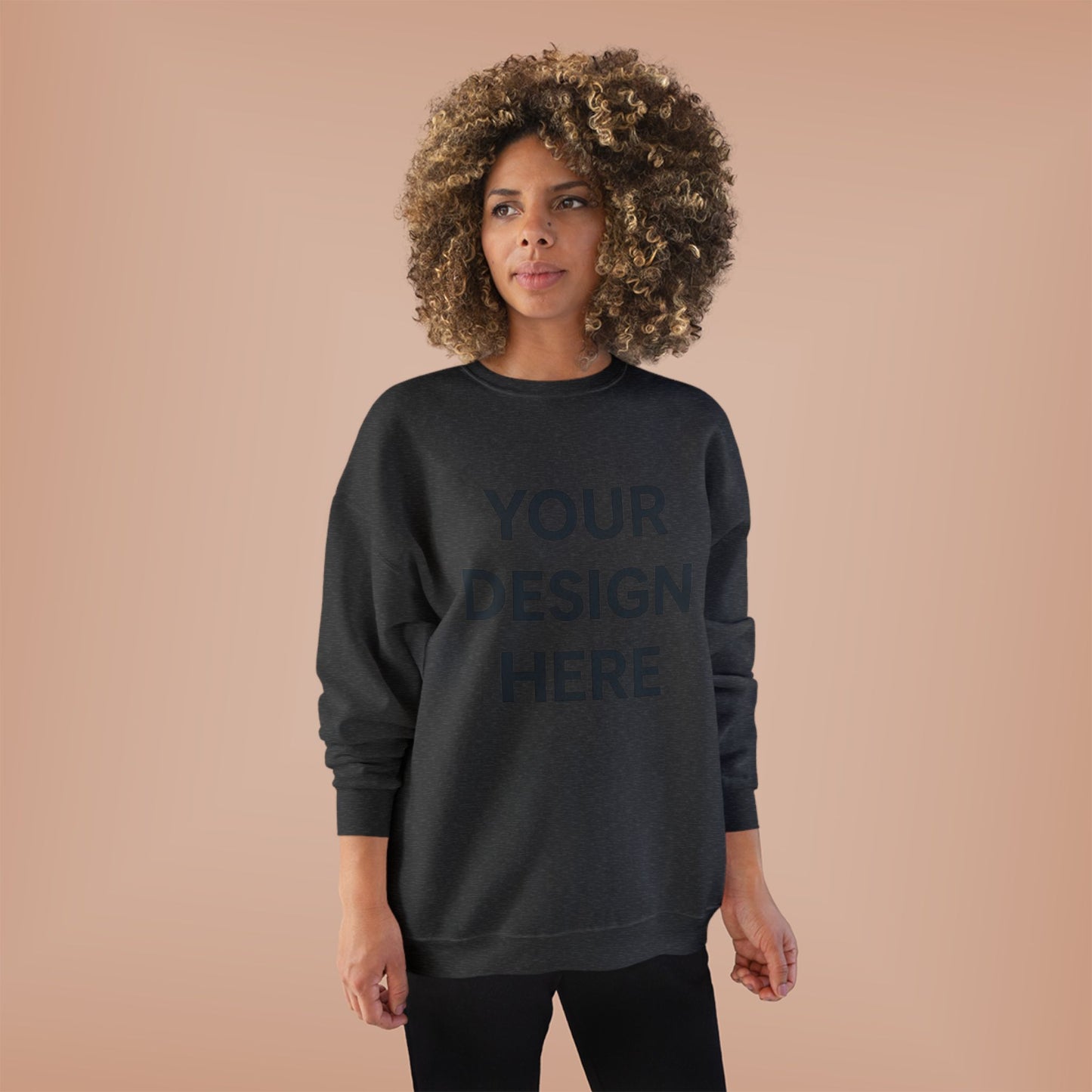 Custom Hanes P160 EcoSmart Crewneck Sweatshirt Personalized Eco-Friendly Fleece Pullover Sustainable Cotton-Poly Blend Custom Logo, Text, or Design
