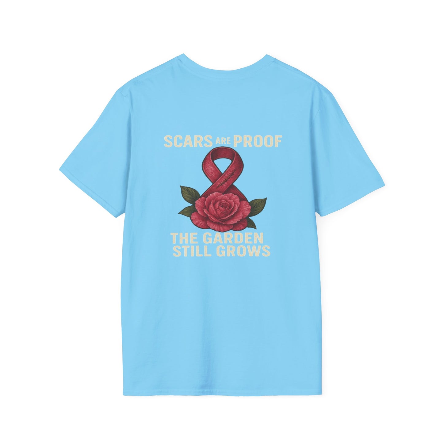 Inspirational Garden T-Shirt, Softstyle Tee, Motivational Shirt, Flower Print, Gift for Cancer Awareness, Supportive Apparel
