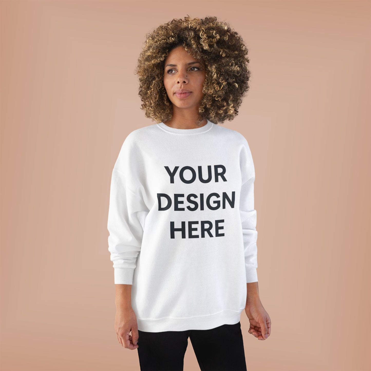Custom Hanes P160 EcoSmart Crewneck Sweatshirt Personalized Eco-Friendly Fleece Pullover Sustainable Cotton-Poly Blend Custom Logo, Text, or Design