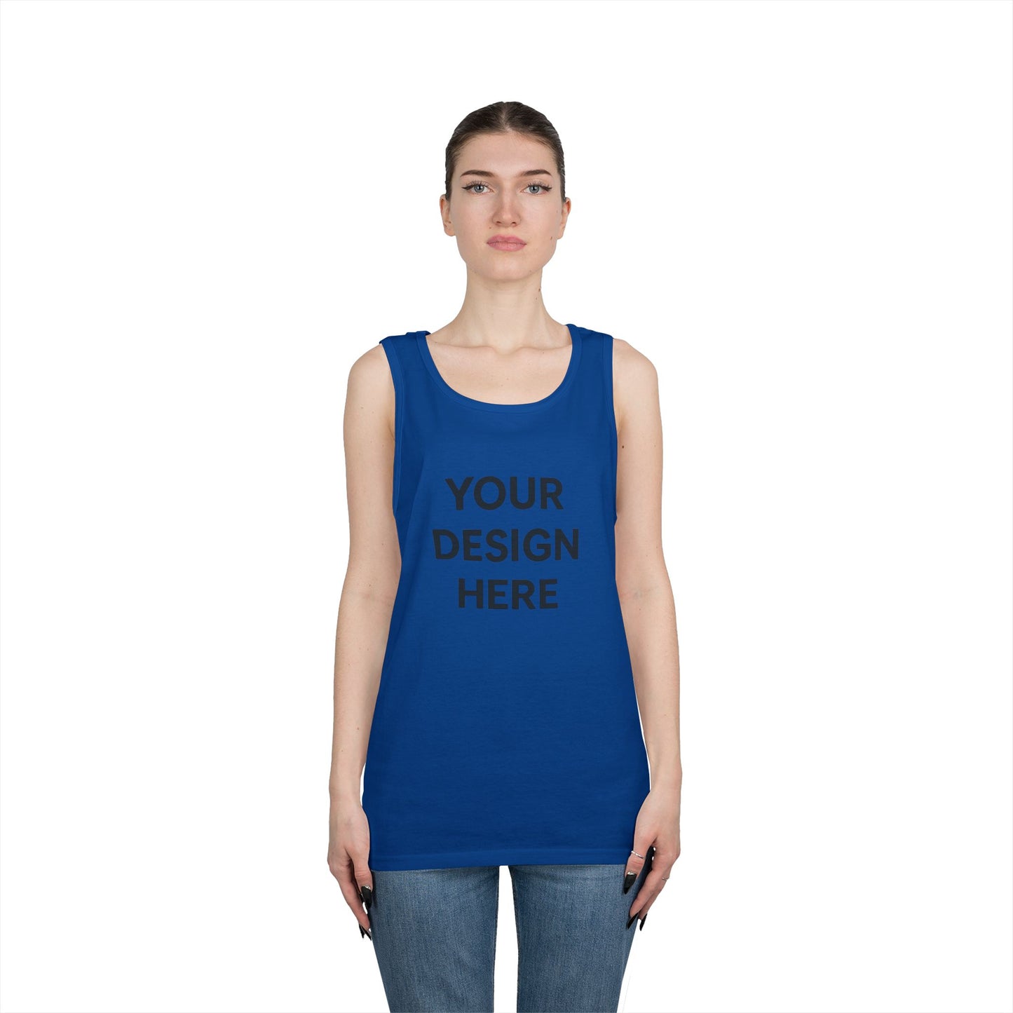 Custom Gildan 5200 Heavy Cotton Tank Top Personalized Sleeveless Shirt Custom Logo, Text, or Design Unisex Classic Fit Summer Tee