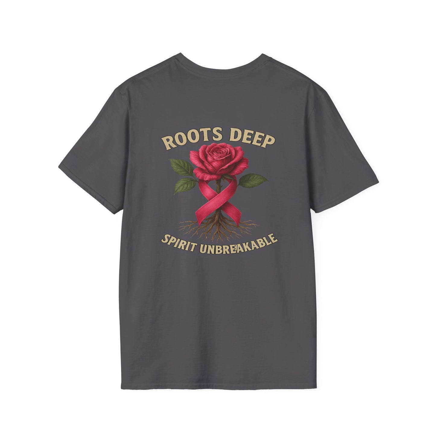 Roots Deep Unisex Softstyle T-Shirt - Inspirational Awareness Tee, Gift for Support, Motivational Shirt, Casual Wear, Fundraising Apparel