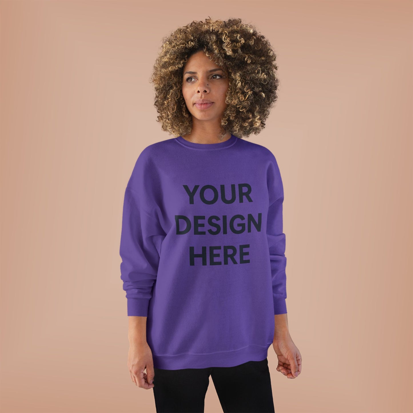 Custom Hanes P160 EcoSmart Crewneck Sweatshirt Personalized Eco-Friendly Fleece Pullover Sustainable Cotton-Poly Blend Custom Logo, Text, or Design