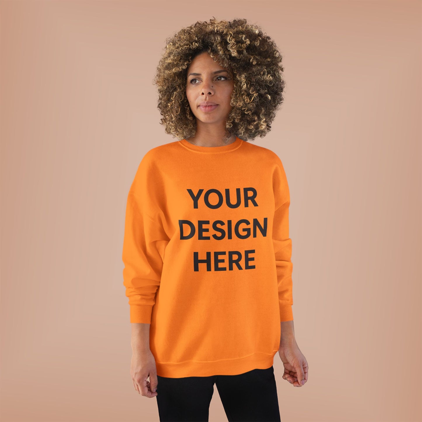 Custom Hanes P160 EcoSmart Crewneck Sweatshirt Personalized Eco-Friendly Fleece Pullover Sustainable Cotton-Poly Blend Custom Logo, Text, or Design