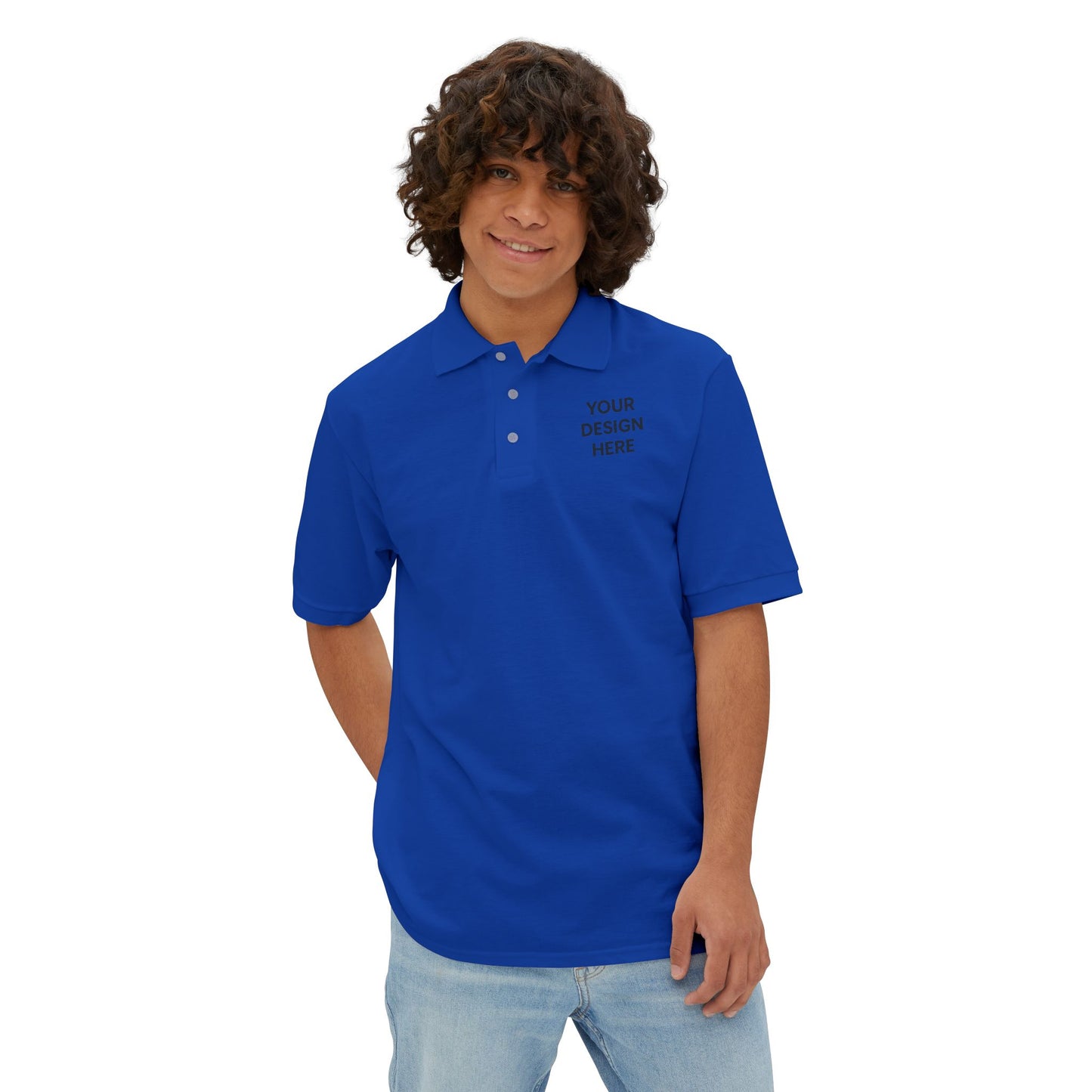Custom Jerzees 443M Polo Shirt Personalized Piqué Polo Embroidered or Printed Logo Shirt Unisex Short Sleeve Polo for Work, Events & Promotions