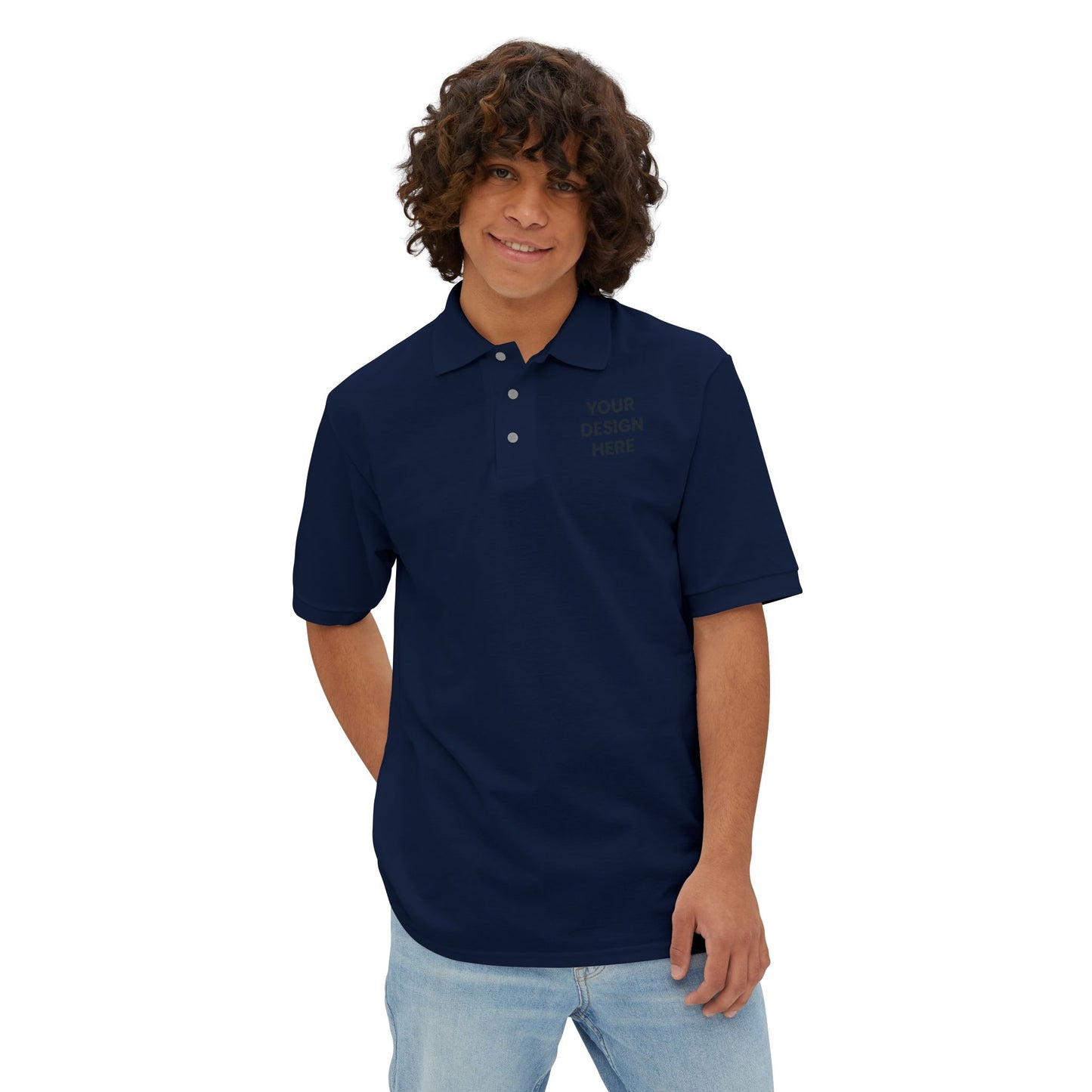 Custom Jerzees 443M Polo Shirt Personalized Piqué Polo Embroidered or Printed Logo Shirt Unisex Short Sleeve Polo for Work, Events & Promotions