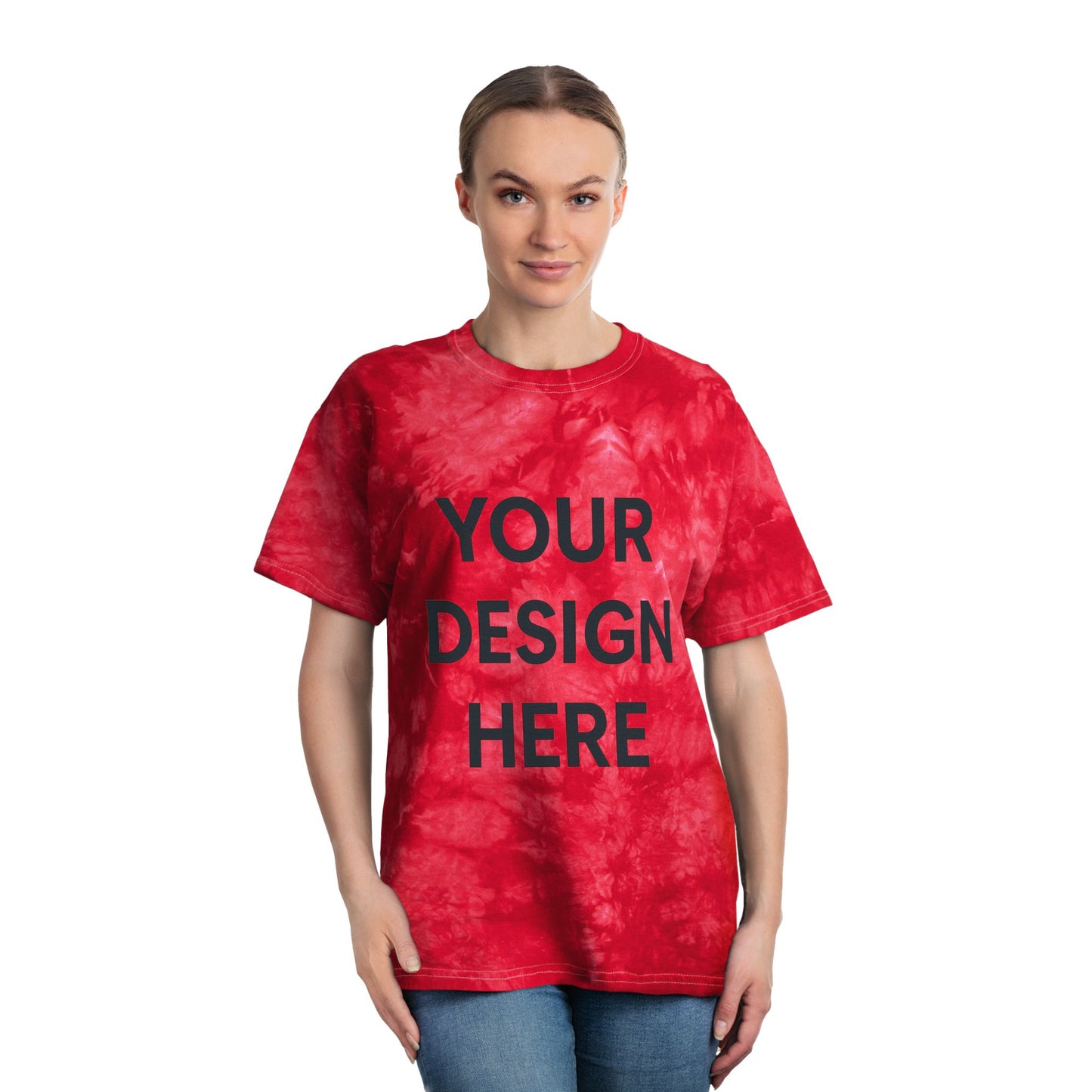 Custom Gildan 5000 Crystal Tie-Dye T-Shirt Personalized Heavy Cotton Tee Ice-Wash Marble Effect Design Custom Logo, Text, or Artwork