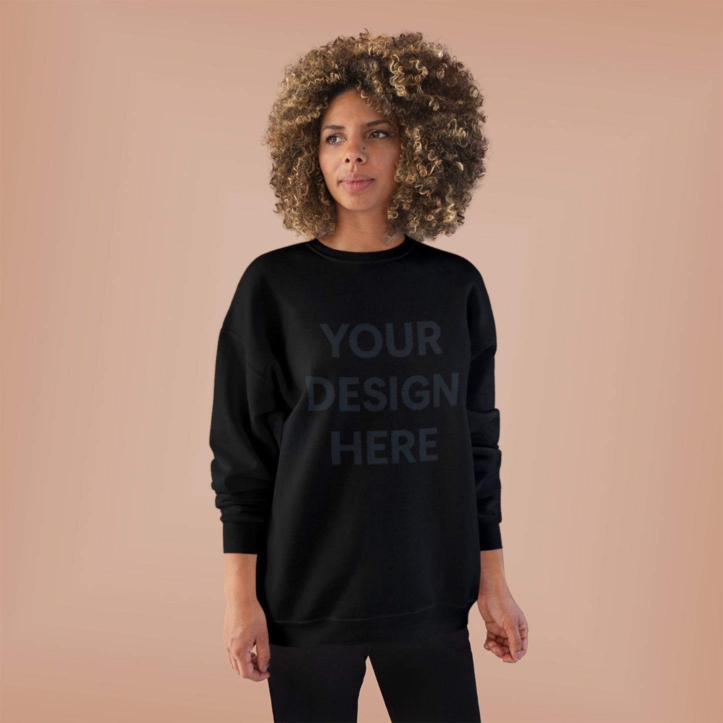 Custom Hanes P160 EcoSmart Crewneck Sweatshirt Personalized Eco-Friendly Fleece Pullover Sustainable Cotton-Poly Blend Custom Logo, Text, or Design