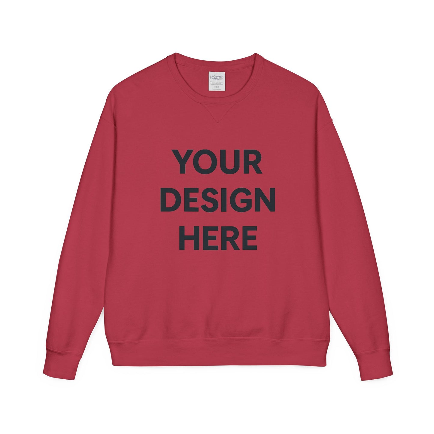 Custom Hanes GDH400 ComfortWash Crewneck Sweatshirt Personalized Garment-Dyed Fleece Pullover Vintage Soft Cotton Blend Custom Logo, Text, or Design
