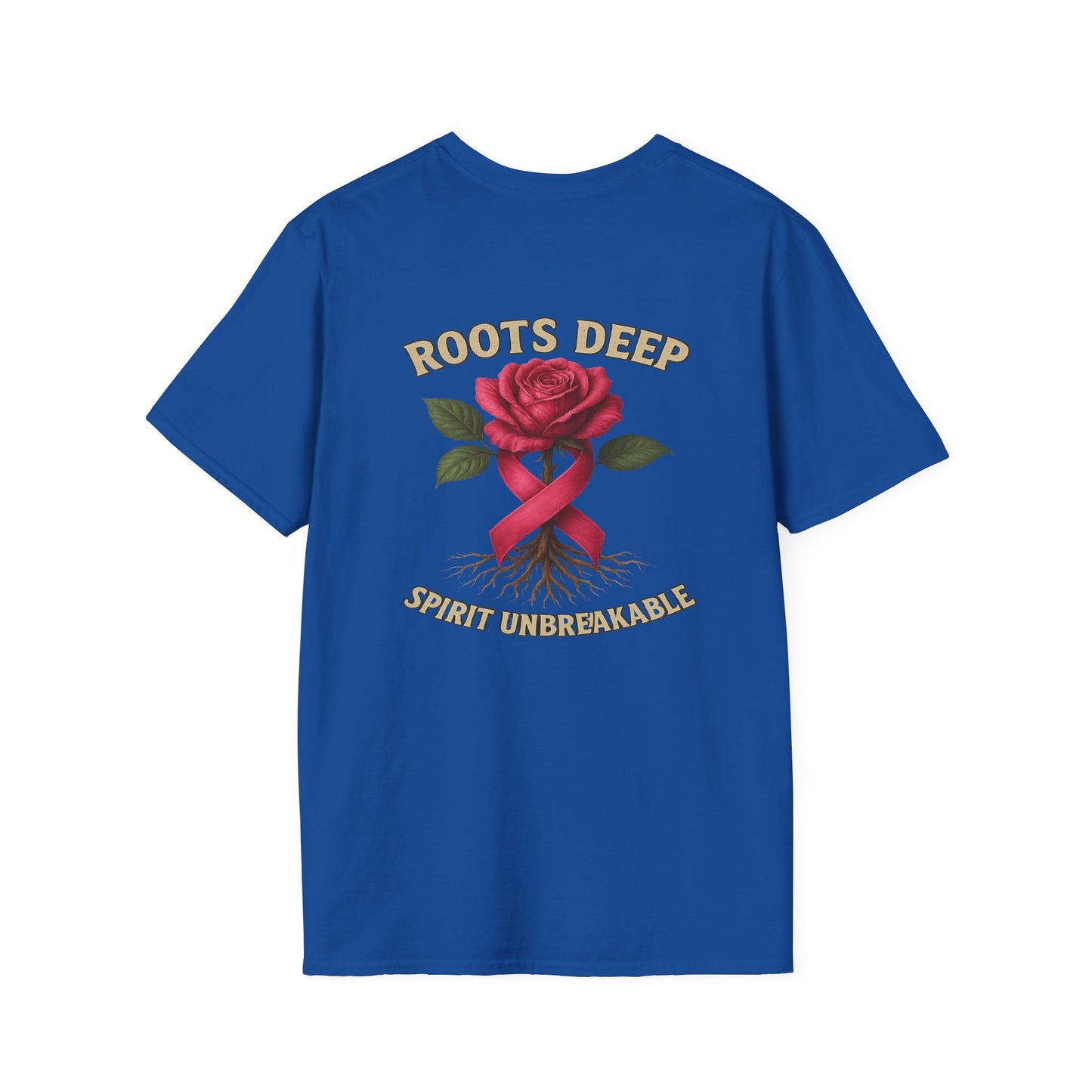 Roots Deep Unisex Softstyle T-Shirt - Inspirational Awareness Tee, Gift for Support, Motivational Shirt, Casual Wear, Fundraising Apparel