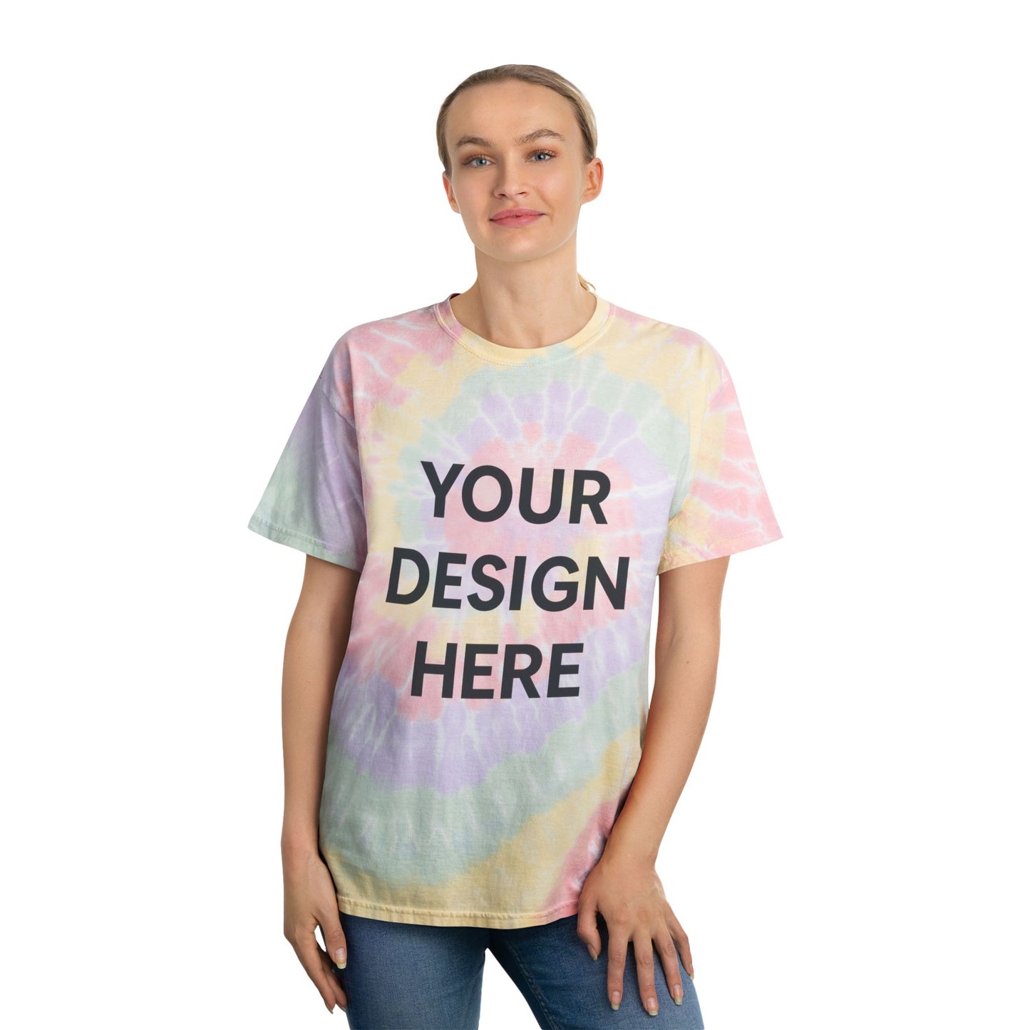 Custom Gildan 5000 Spiral Tie-Dye T-Shirt Personalized Heavy Cotton Tee Vibrant Retro Swirl Design Custom Logo, Name & Text