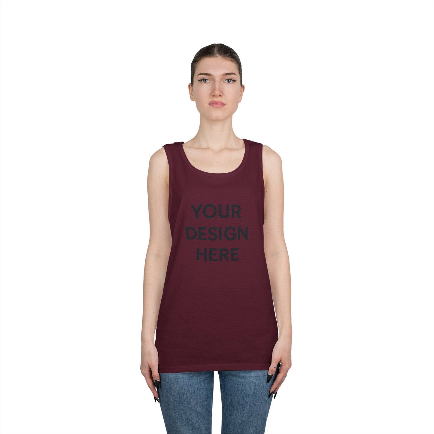 Custom Gildan 5200 Heavy Cotton Tank Top Personalized Sleeveless Shirt Custom Logo, Text, or Design Unisex Classic Fit Summer Tee