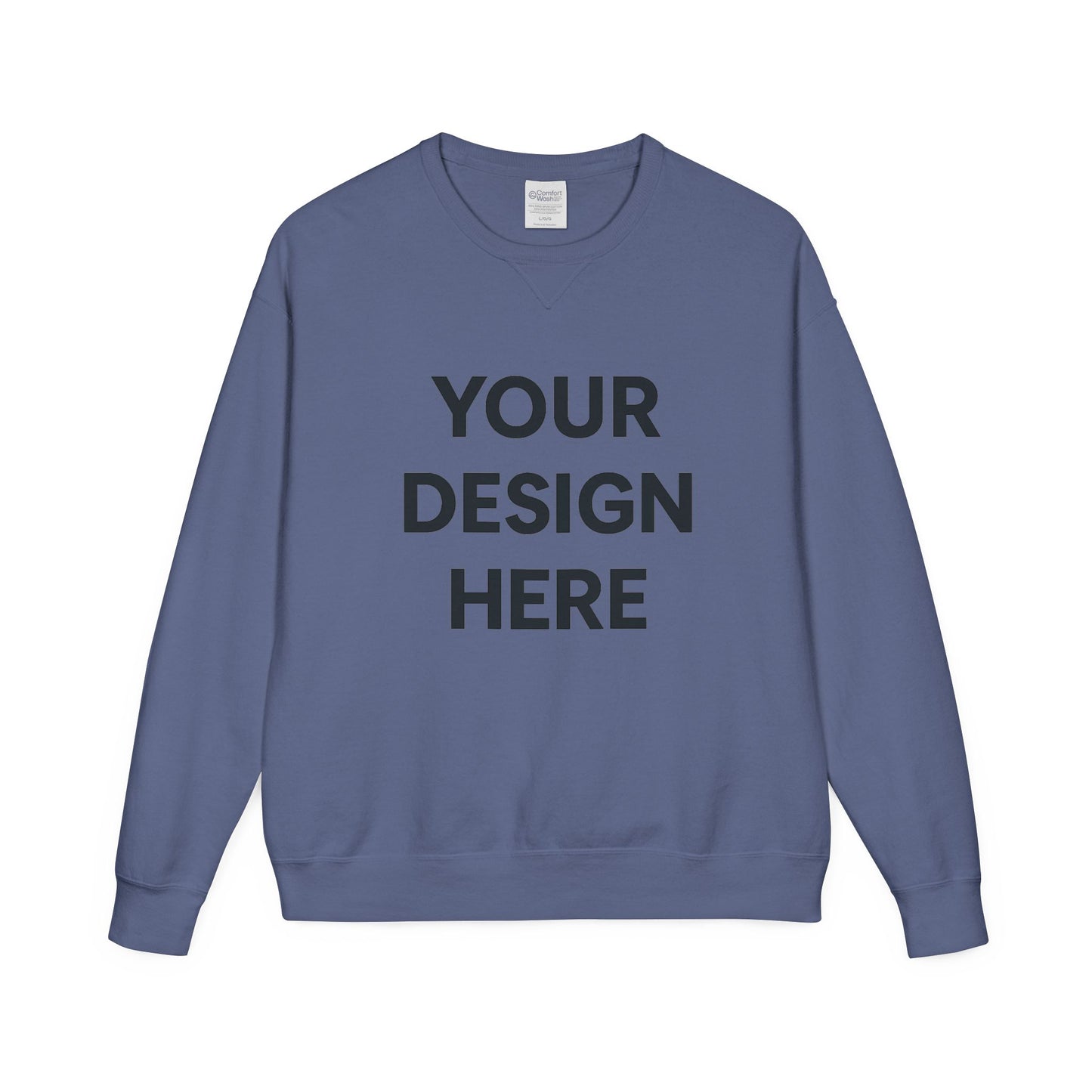Custom Hanes GDH400 ComfortWash Crewneck Sweatshirt Personalized Garment-Dyed Fleece Pullover Vintage Soft Cotton Blend Custom Logo, Text, or Design