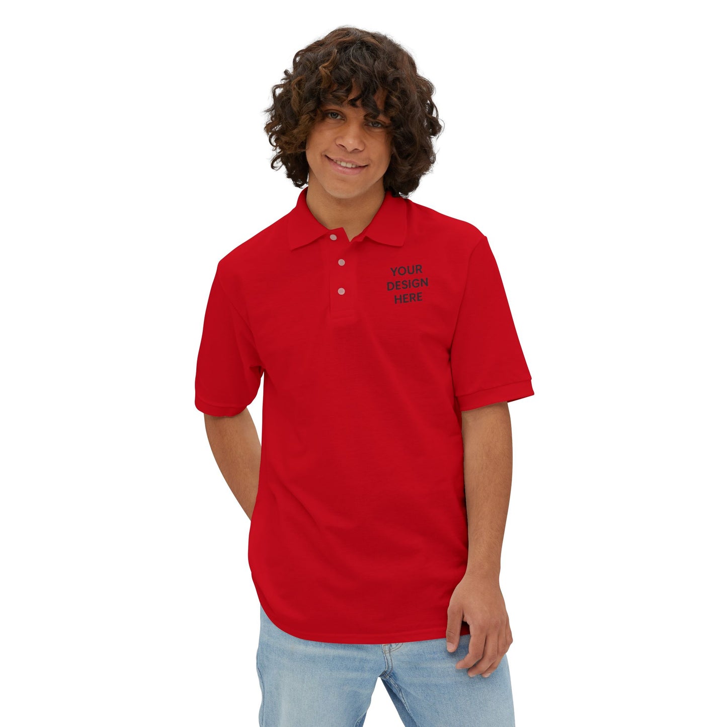 Custom Jerzees 443M Polo Shirt Personalized Piqué Polo Embroidered or Printed Logo Shirt Unisex Short Sleeve Polo for Work, Events & Promotions