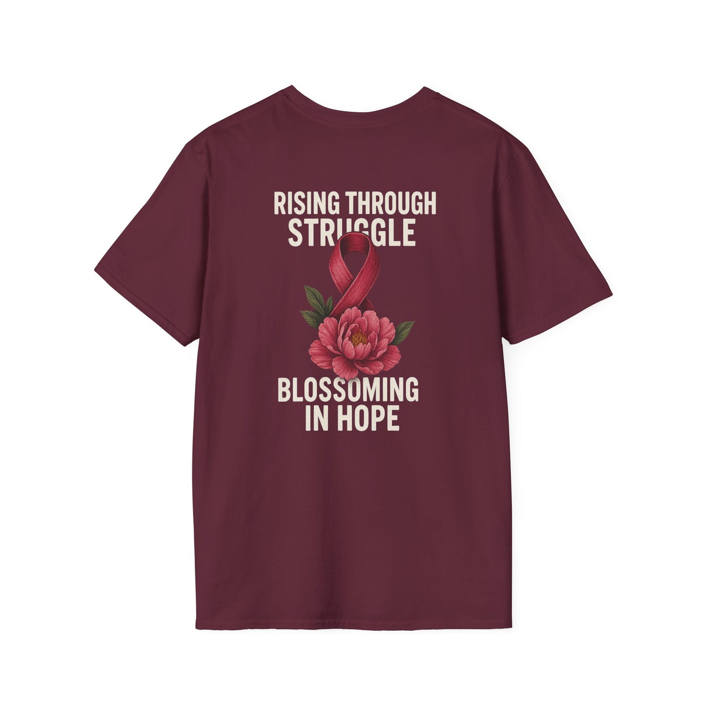 Hope Blossom T-Shirt | Inspirational Quote Tee, Gift for Loved Ones, Awareness Shirt, Motivational Apparel, Casual Wear