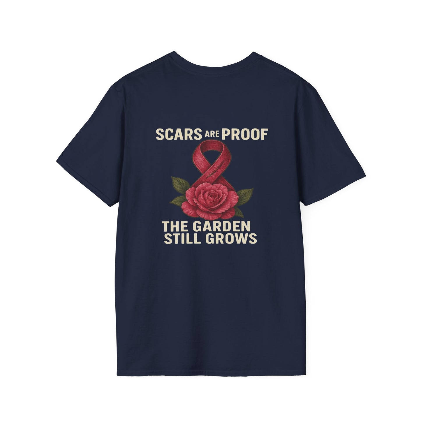 Inspirational Garden T-Shirt, Softstyle Tee, Motivational Shirt, Flower Print, Gift for Cancer Awareness, Supportive Apparel