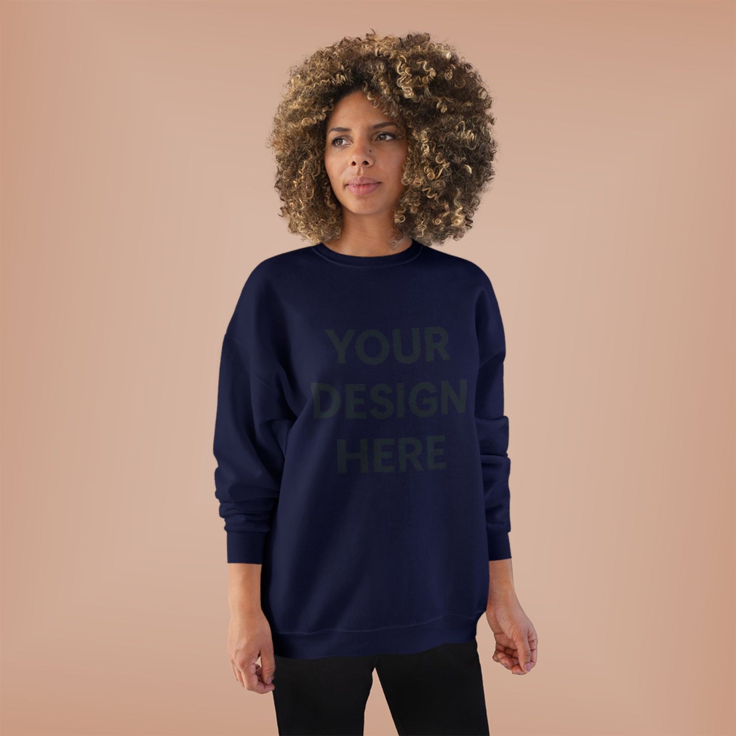 Custom Hanes P160 EcoSmart Crewneck Sweatshirt Personalized Eco-Friendly Fleece Pullover Sustainable Cotton-Poly Blend Custom Logo, Text, or Design