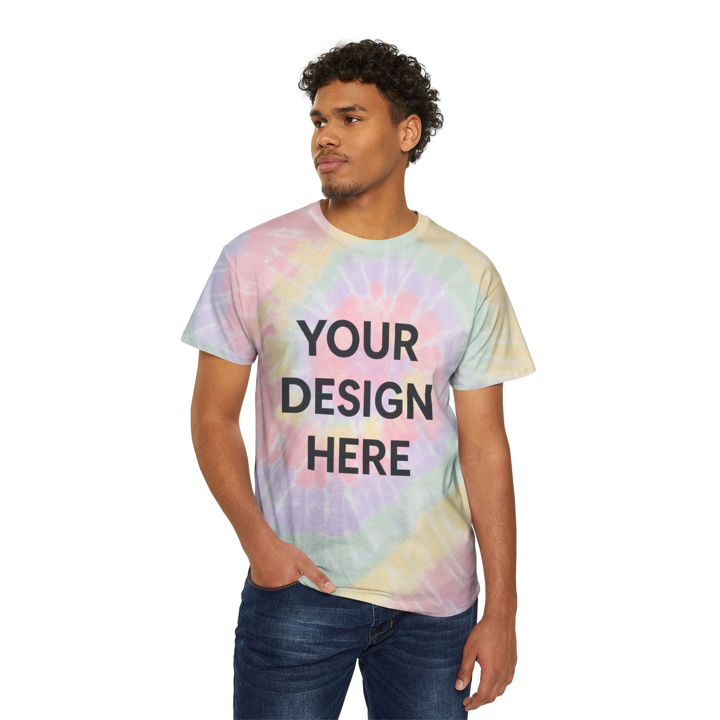 Custom Gildan 5000 Spiral Tie-Dye T-Shirt Personalized Heavy Cotton Tee Vibrant Retro Swirl Design Custom Logo, Name & Text