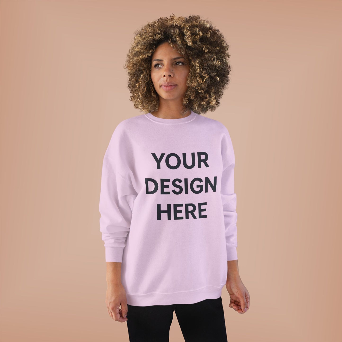 Custom Hanes P160 EcoSmart Crewneck Sweatshirt Personalized Eco-Friendly Fleece Pullover Sustainable Cotton-Poly Blend Custom Logo, Text, or Design