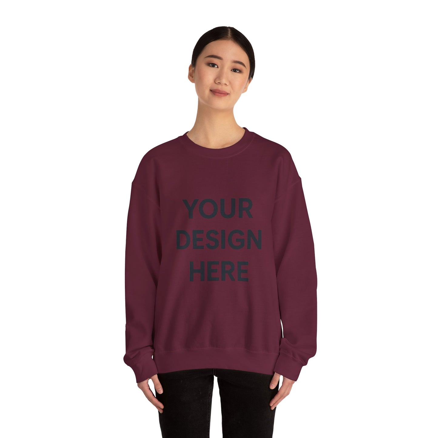Custom Gildan 18000 Crewneck Sweatshirt | Personalized Heavy Blend Fleece Pullover | Custom Logo, Text, or Design | Unisex Cozy Cotton-Poly Sweatshirt