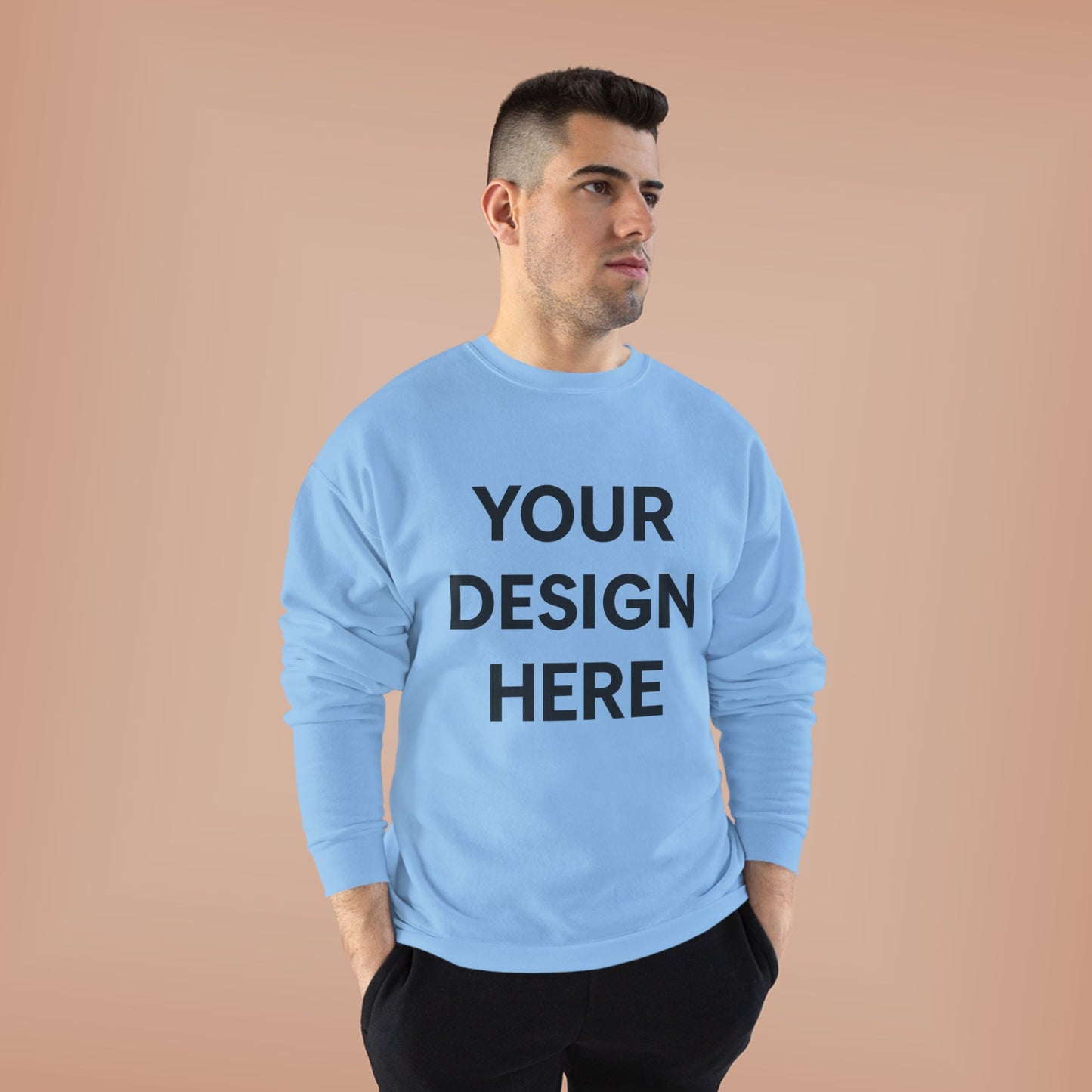 Custom Hanes P160 EcoSmart Crewneck Sweatshirt Personalized Eco-Friendly Fleece Pullover Sustainable Cotton-Poly Blend Custom Logo, Text, or Design