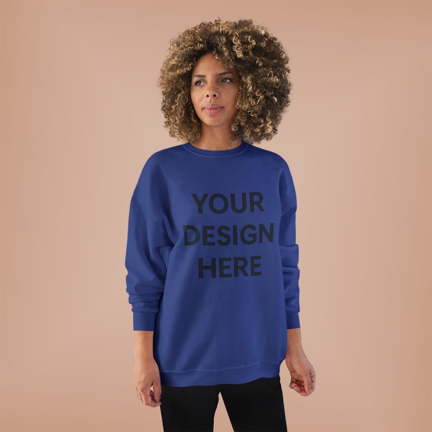 Custom Hanes P160 EcoSmart Crewneck Sweatshirt Personalized Eco-Friendly Fleece Pullover Sustainable Cotton-Poly Blend Custom Logo, Text, or Design