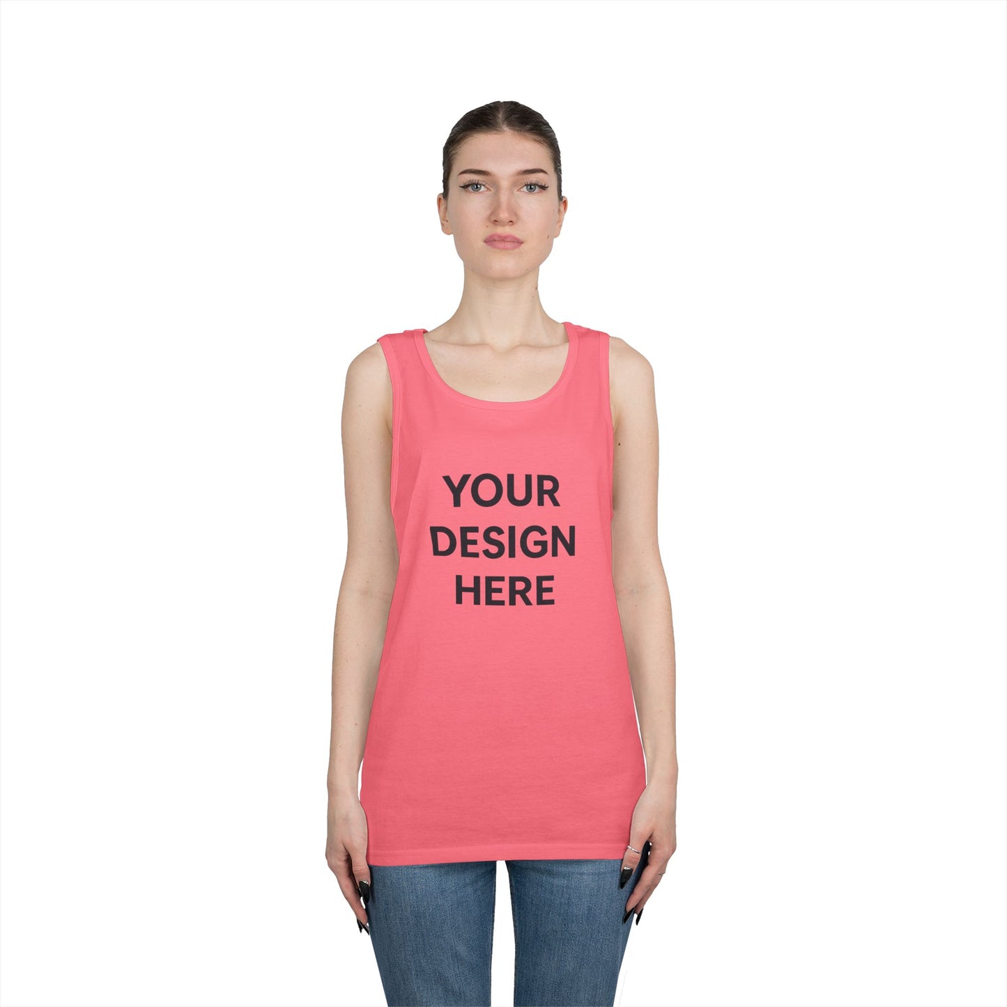 Custom Gildan 5200 Heavy Cotton Tank Top Personalized Sleeveless Shirt Custom Logo, Text, or Design Unisex Classic Fit Summer Tee