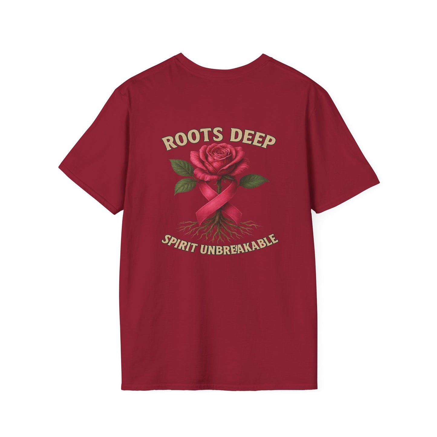 Roots Deep Unisex Softstyle T-Shirt - Inspirational Awareness Tee, Gift for Support, Motivational Shirt, Casual Wear, Fundraising Apparel