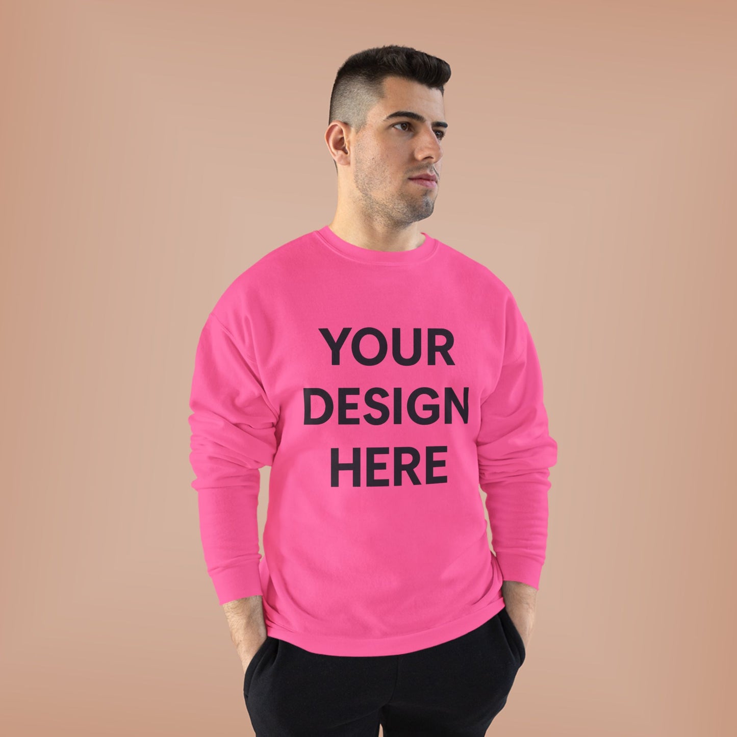 Custom Hanes P160 EcoSmart Crewneck Sweatshirt Personalized Eco-Friendly Fleece Pullover Sustainable Cotton-Poly Blend Custom Logo, Text, or Design