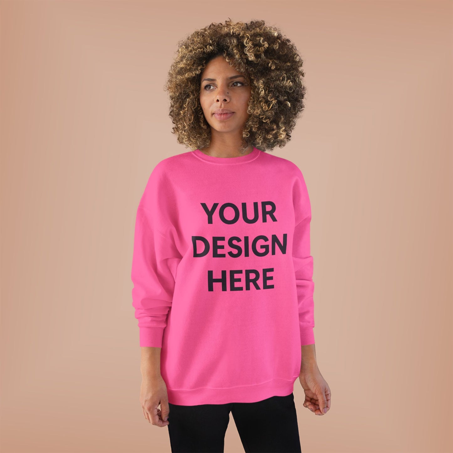 Custom Hanes P160 EcoSmart Crewneck Sweatshirt Personalized Eco-Friendly Fleece Pullover Sustainable Cotton-Poly Blend Custom Logo, Text, or Design