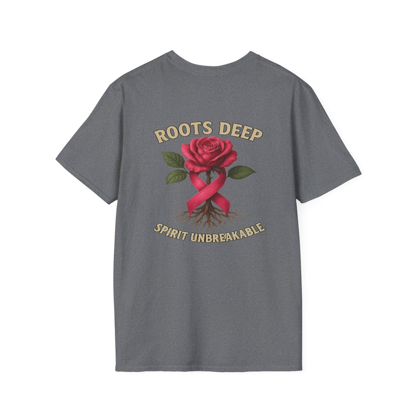 Roots Deep Unisex Softstyle T-Shirt - Inspirational Awareness Tee, Gift for Support, Motivational Shirt, Casual Wear, Fundraising Apparel
