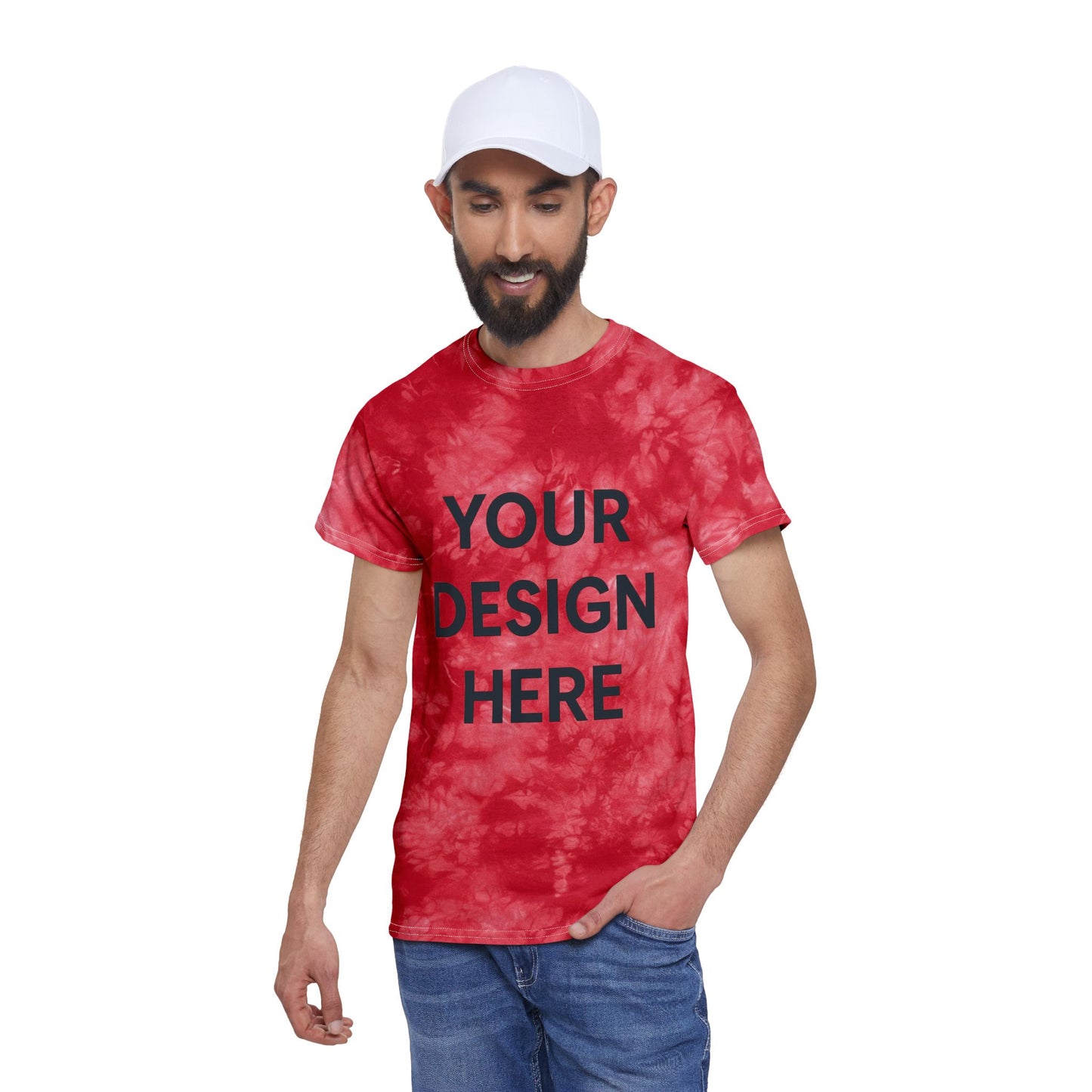 Custom Gildan 5000 Crystal Tie-Dye T-Shirt Personalized Heavy Cotton Tee Ice-Wash Marble Effect Design Custom Logo, Text, or Artwork
