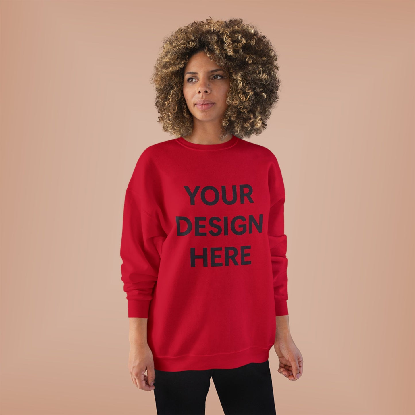 Custom Hanes P160 EcoSmart Crewneck Sweatshirt Personalized Eco-Friendly Fleece Pullover Sustainable Cotton-Poly Blend Custom Logo, Text, or Design