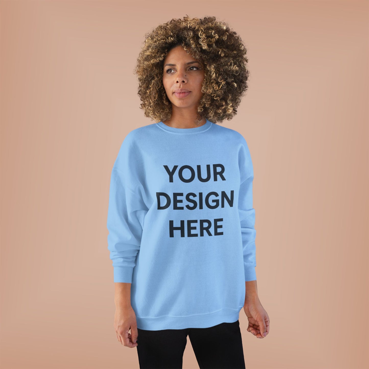 Custom Hanes P160 EcoSmart Crewneck Sweatshirt Personalized Eco-Friendly Fleece Pullover Sustainable Cotton-Poly Blend Custom Logo, Text, or Design