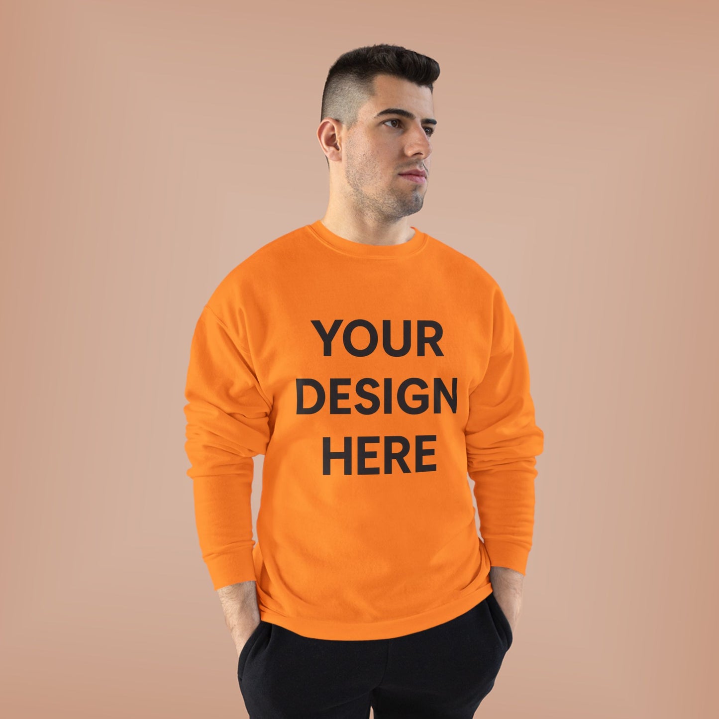 Custom Hanes P160 EcoSmart Crewneck Sweatshirt Personalized Eco-Friendly Fleece Pullover Sustainable Cotton-Poly Blend Custom Logo, Text, or Design