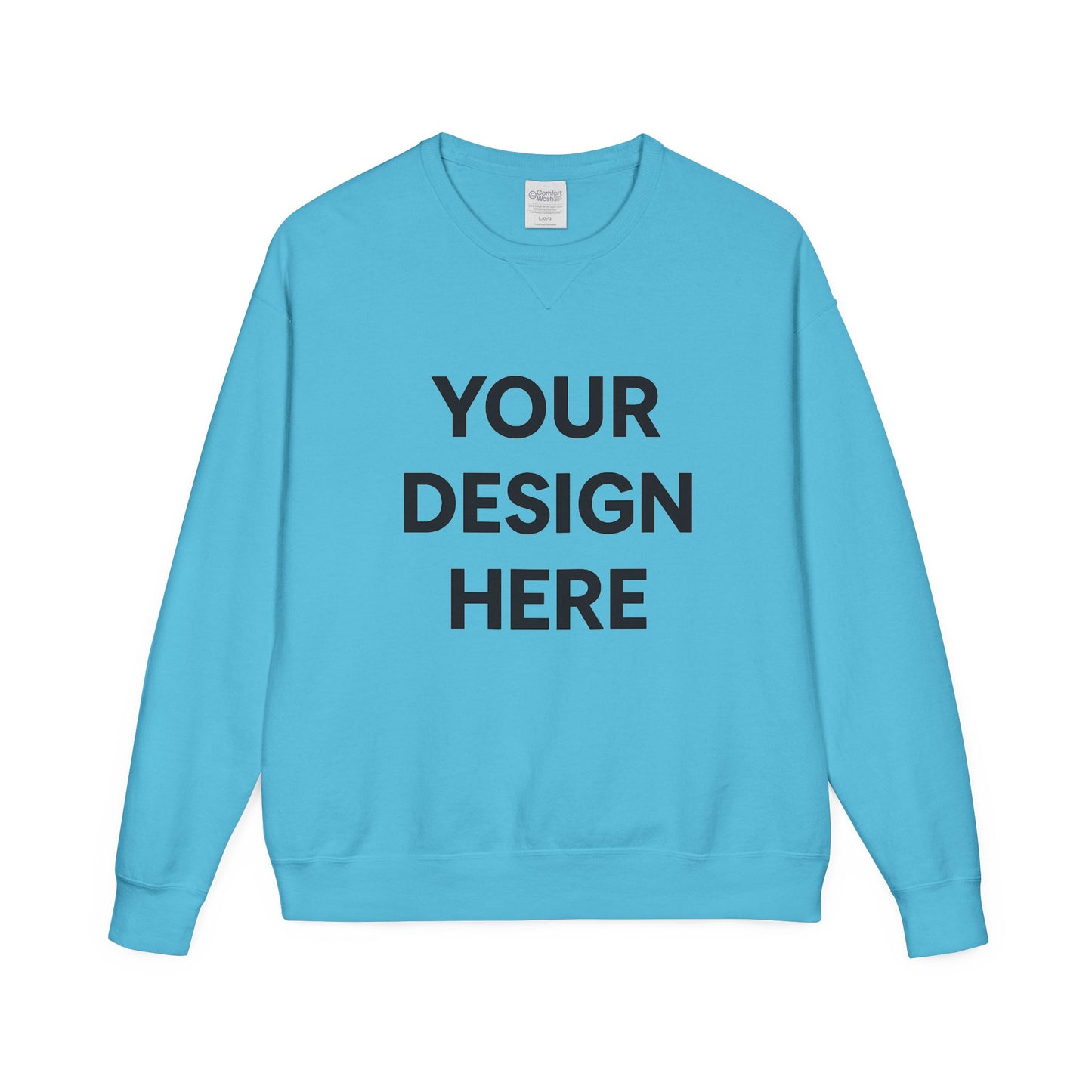Custom Hanes GDH400 ComfortWash Crewneck Sweatshirt Personalized Garment-Dyed Fleece Pullover Vintage Soft Cotton Blend Custom Logo, Text, or Design